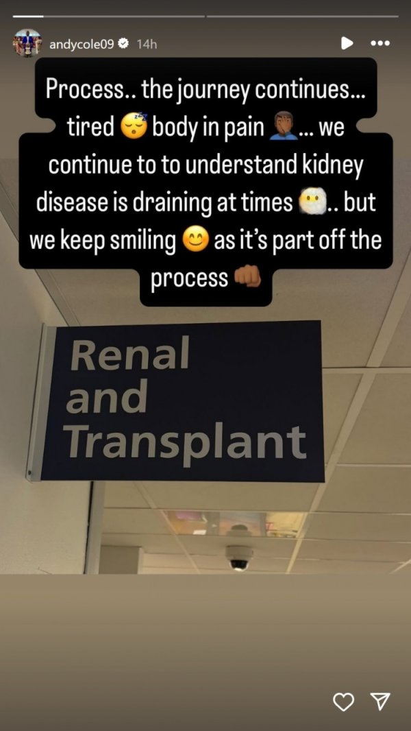 Andy Cole talks about kidney disease: sometimes exhausting but keep smiling, giving up is not an option