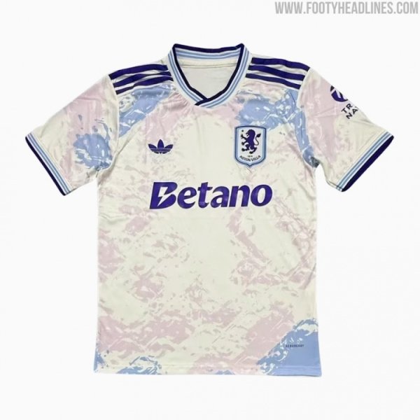Villa s third jersey spy photo: white + lilac, design inspired by traditional church stained glass windows