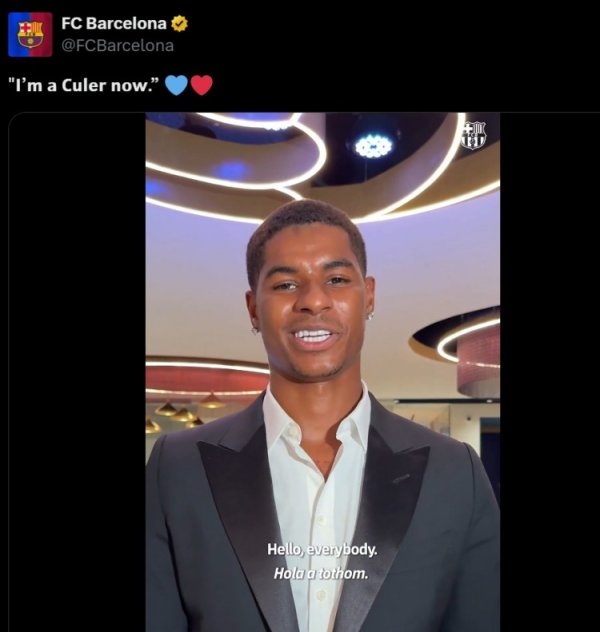 Rashford sent a message to Barcelona fans: I am very happy to be here, I am also a member of Barcelona now!