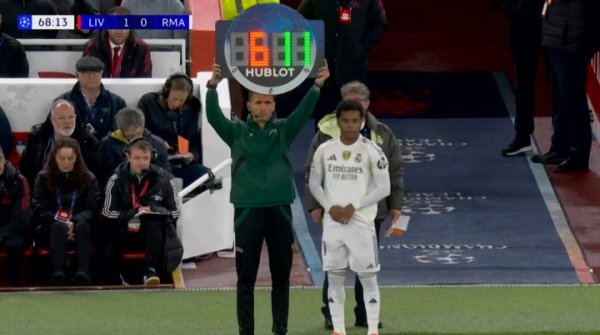 Real Madrid made a substitution in the 69th minute, Rodrigo replaced Camavinga.